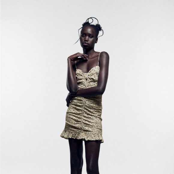 Zara linen print dress - Picture 1 of 2